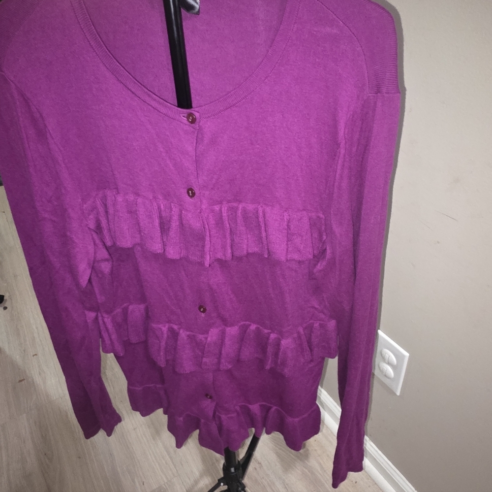 Ann Taylor Factory Magenta Button Down Shirt